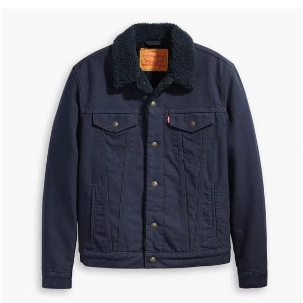 Levi’s CANVAS SHERPA TRUCKER JACKET navy blue medium